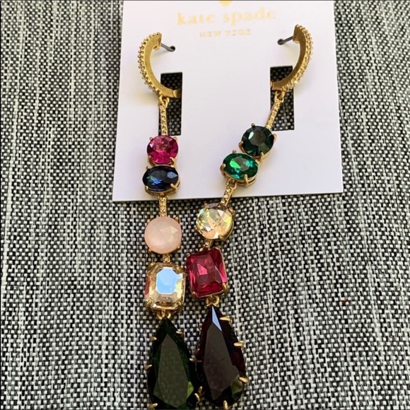 Kate Spade Gold Tone she has spark linear earrings - Picture 7 of 7